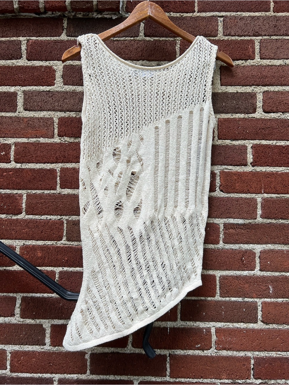 Zara Cream Open-Knit Crochet Top